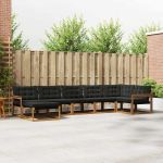 Set de canapele de exterior cu pernă 21 pcs Natural și Negru GartenMobel Dekor