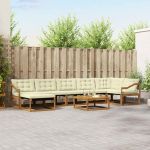 Set de canapele de exterior cu pernă 22 pcs Natural și Crem GartenMobel Dekor