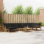 Set de canapele de exterior cu pernă 22 pcs Natural și Negru GartenMobel Dekor