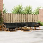 Set de canapele de exterior cu pernă 22 pcs Natural și Negru GartenMobel Dekor