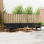 Set de canapele de exterior cu pernă 22 pcs Natural și Negru GartenMobel Dekor