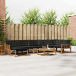 Set de canapele de exterior cu pernă 22 pcs Natural și Negru GartenMobel Dekor