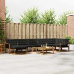 Set de canapele de exterior cu pernă 22 pcs Natural și Negru GartenMobel Dekor