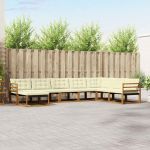 Set de canapele de exterior cu pernă 24 pcs Natural și Crem GartenMobel Dekor