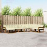 Set de canapele de exterior cu pernă 24 pcs Natural și Crem GartenMobel Dekor