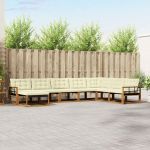 Set de canapele de exterior cu pernă 24 pcs Natural și Crem GartenMobel Dekor