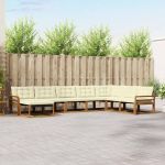 Set de canapele de exterior cu pernă 24 pcs Natural și Crem GartenMobel Dekor