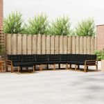 Set de canapele de exterior cu pernă 24 pcs Natural și Negru GartenMobel Dekor