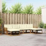 Set de canapele de exterior cu pernă 6 pcs Natural și Crem GartenMobel Dekor