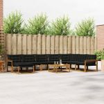 Set de canapele de exterior cu pernă 25 pcs Natural și Negru GartenMobel Dekor