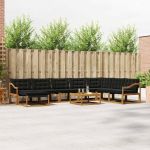 Set de canapele de exterior cu pernă 25 pcs Natural și Negru GartenMobel Dekor