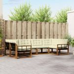 Set de canapele de exterior cu pernă 6 pcs Natural și Crem GartenMobel Dekor