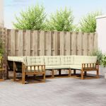 Set de canapele de exterior cu pernă 6 pcs Natural și Crem GartenMobel Dekor