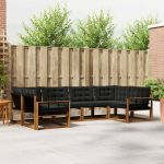 Set de canapele de exterior cu pernă 6 pcs Natural și Negru GartenMobel Dekor