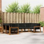 Set de canapele de exterior cu pernă 6 pcs Natural și Negru GartenMobel Dekor