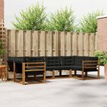 Set de canapele de exterior cu pernă 6 pcs Natural și Negru GartenMobel Dekor