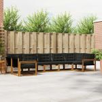 Set de canapele de exterior cu pernă 7 pcs Natural și Negru GartenMobel Dekor