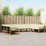 Set de canapele de exterior cu pernă 9 pcs Natural și Crem GartenMobel Dekor