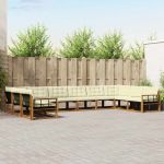 Set de canapele de exterior cu pernă 10 pcs Natural și Crem GartenMobel Dekor