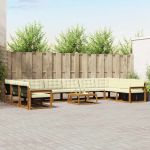 Set de canapele de exterior cu pernă 11 pcs Natural și Crem GartenMobel Dekor