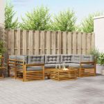 Set de canapele de exterior 21 pcs Gri natural și deschis GartenMobel Dekor