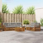 Set de canapele de exterior 6 pcs Gri natural și deschis GartenMobel Dekor