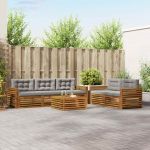 Set de canapele de exterior 6 pcs Gri natural și deschis GartenMobel Dekor
