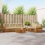 Set de canapele de exterior cu pernă 6 pcs Natural și Bej GartenMobel Dekor