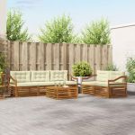 Set de canapele de exterior cu pernă 6 pcs Natural și Crem GartenMobel Dekor