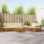 Set de canapele de exterior cu pernă 6 pcs Natural și Crem GartenMobel Dekor