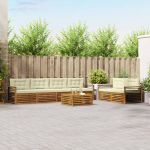 Set de canapele de exterior cu pernă 7 pcs Natural și Crem GartenMobel Dekor