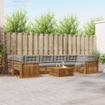 Set de canapele de exterior 24 pcs Gri natural și deschis GartenMobel Dekor