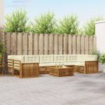 Set de canapele de exterior cu pernă 8 pcs Natural și Crem GartenMobel Dekor