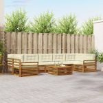 Set de canapele de exterior cu pernă 8 pcs Natural și Crem GartenMobel Dekor