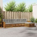 Set de canapele de exterior 5 pcs Gri natural și deschis GartenMobel Dekor