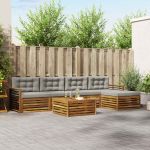 Set de canapele de exterior 6 pcs Gri natural și deschis GartenMobel Dekor