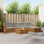 Set de canapele de exterior 6 pcs Gri natural și deschis GartenMobel Dekor