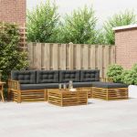 Set de canapele de exterior cu pernă 6 pcs Natural și Antracit GartenMobel Dekor