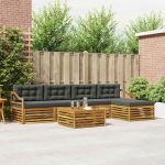 Set de canapele de exterior cu pernă 6 pcs Natural și Antracit GartenMobel Dekor
