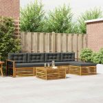 Set de canapele de exterior cu pernă 6 pcs Natural și Antracit GartenMobel Dekor