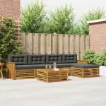 Set de canapele de exterior cu pernă 6 pcs Natural și Antracit GartenMobel Dekor