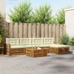 Set de canapele de exterior cu pernă 6 pcs Natural și Crem GartenMobel Dekor