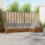 Set de canapele de exterior 16 pcs Gri natural și deschis GartenMobel Dekor