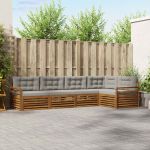 Set de canapele de exterior 16 pcs Gri natural și deschis GartenMobel Dekor