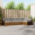 Set de canapele de exterior 16 pcs Gri natural și deschis GartenMobel Dekor