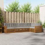 Set de canapele de exterior 16 pcs Gri natural și deschis GartenMobel Dekor