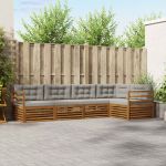 Set de canapele de exterior 5 pcs Gri natural și deschis GartenMobel Dekor