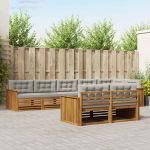 Set de canapele de exterior 25 pcs Gri natural și deschis GartenMobel Dekor