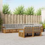 Set de canapele de exterior 25 pcs Gri natural și deschis GartenMobel Dekor