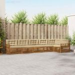 Set de canapele de exterior cu pernă 6 pcs Natural și Bej GartenMobel Dekor